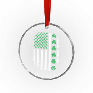 American Shamrock Flag Crystal Glass Ornament Lucky St Patricks Day - Print Your Wear