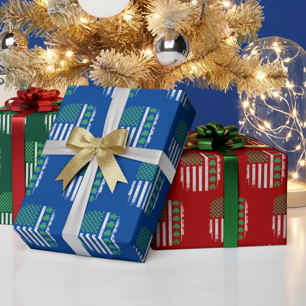 American Shamrock Flag Wrapping Paper Roll Lucky St Patricks Day TS02 Print Your Wear