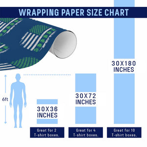 American Shamrock Flag Wrapping Paper Roll Lucky St Patricks Day TS02 Print Your Wear