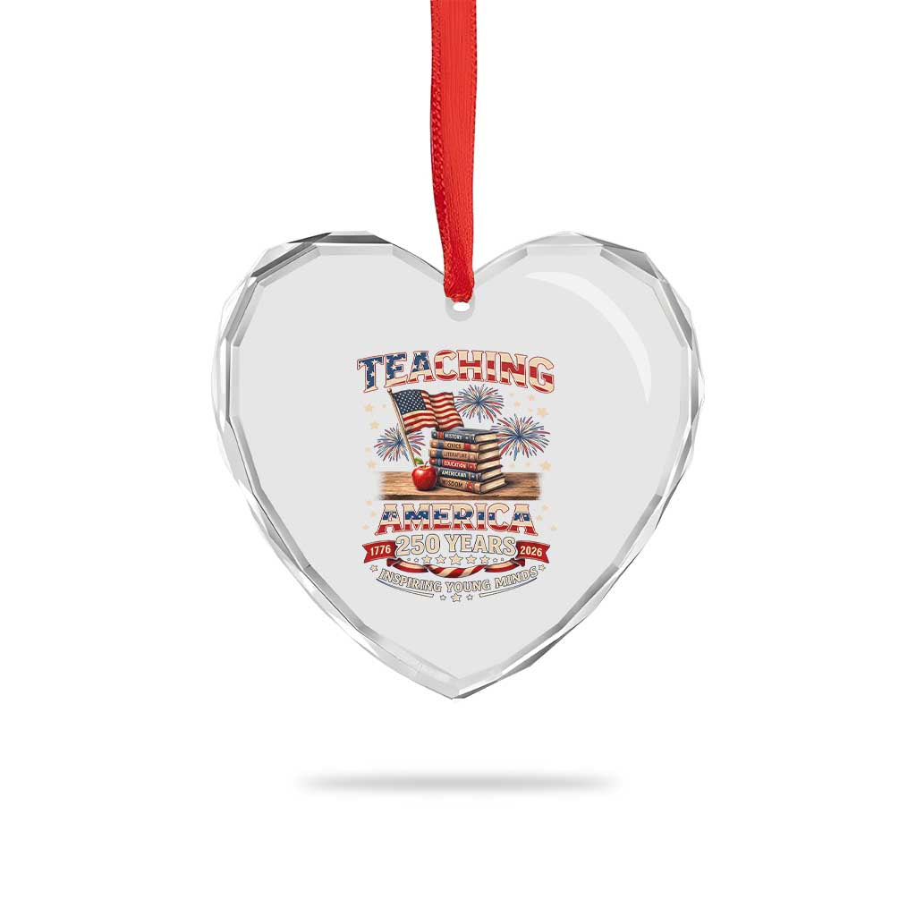 American Teacher Gift Heart Crystal Glass Ornament Inspiring Young Minds 250th Anniversary TS12 Print Your Wear