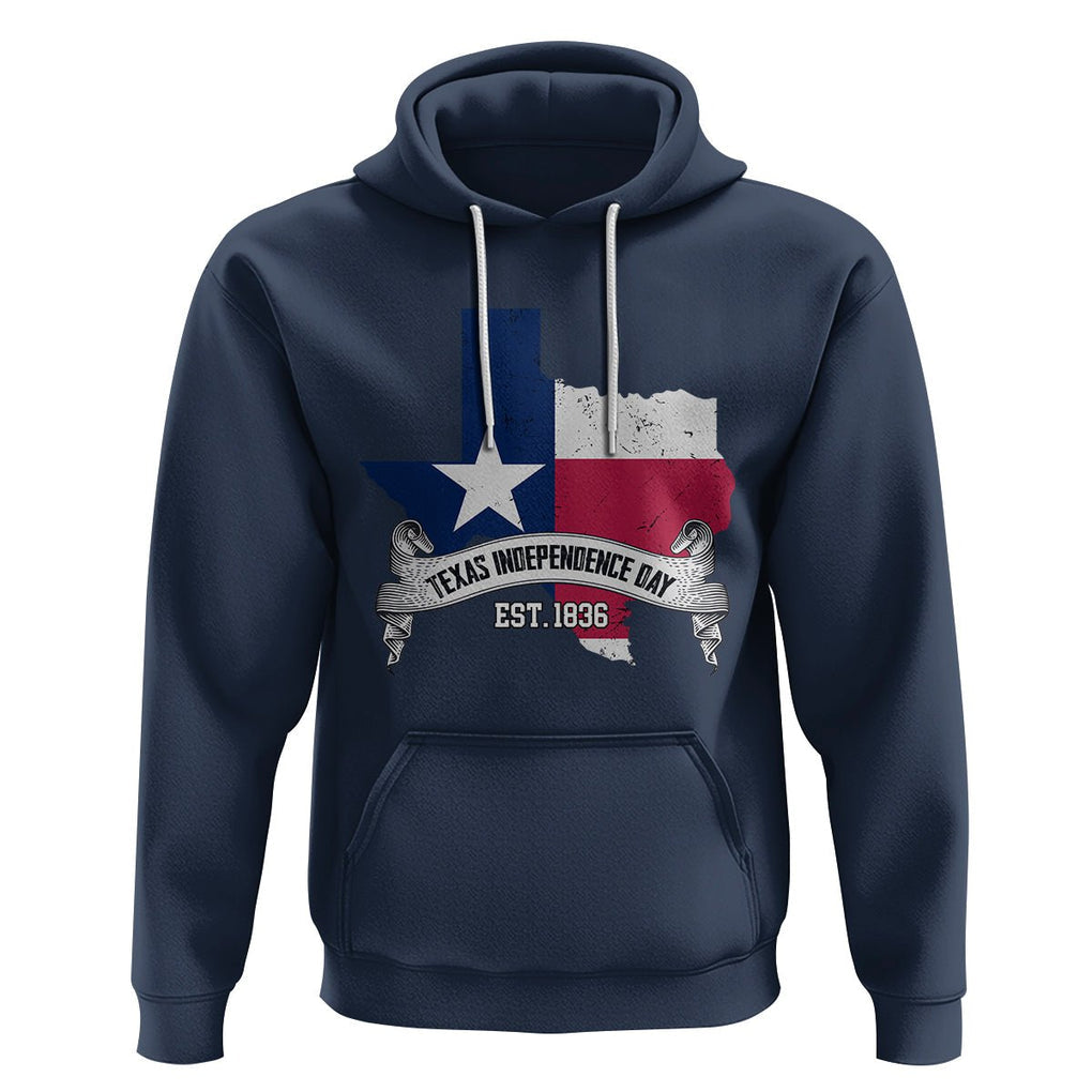 American Texan Hoodie Texas Independence Day 1836 Pride Flag Map TS02 Navy Printyourwear