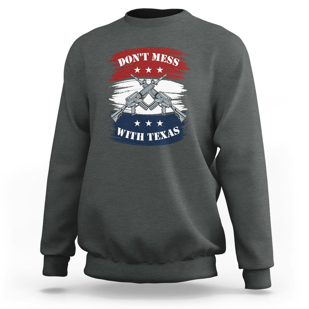 American Texan Sweatshirt Don't Mess with Texas Flag TS02 Dark Heather Printyourwear