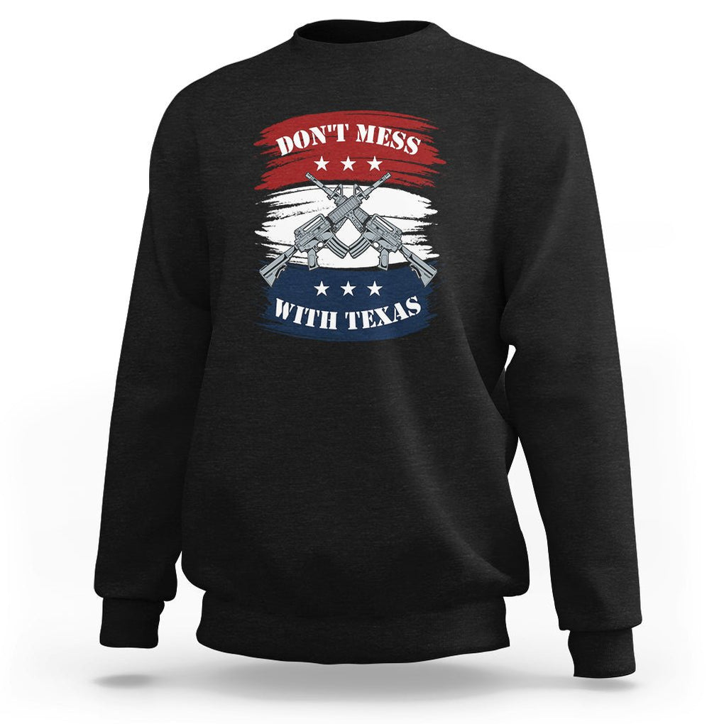 American Texan Sweatshirt Don't Mess with Texas Flag TS02 Black Printyourwear