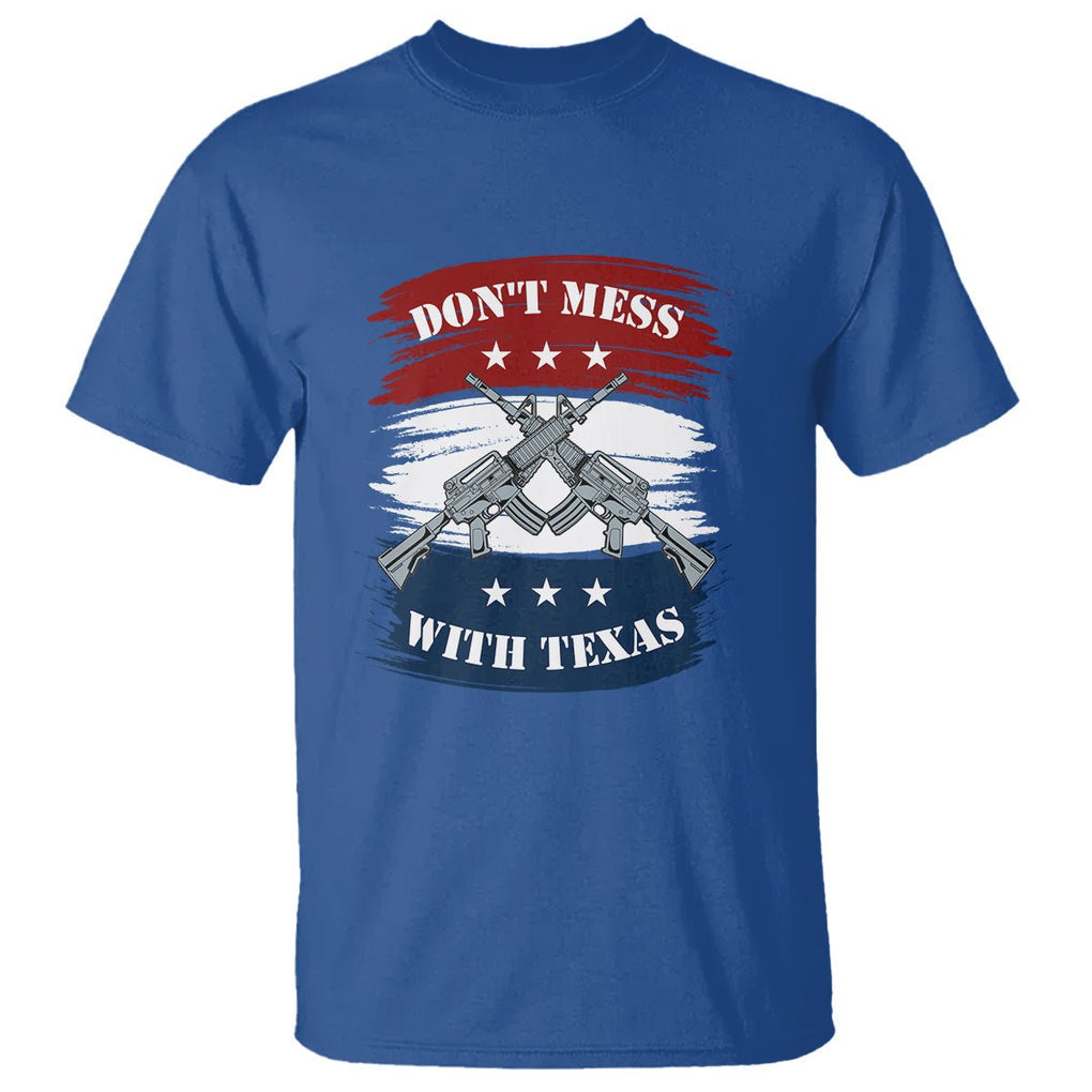 American Texan T Shirt Don't Mess with Texas Flag TS02 Royal Blue Printyourwear