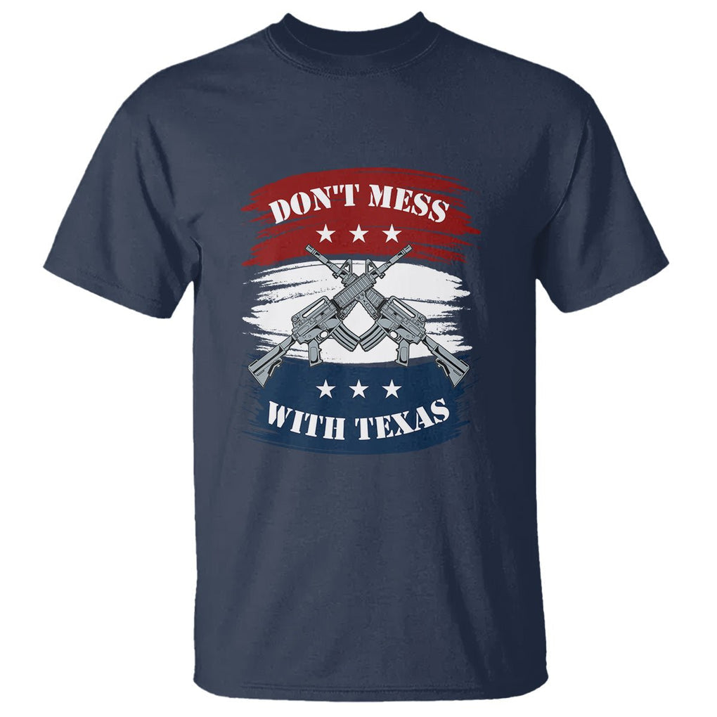 American Texan T Shirt Don't Mess with Texas Flag TS02 Navy Printyourwear