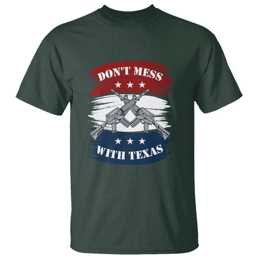 American Texan T Shirt Don't Mess with Texas Flag TS02 Dark Forest Green Printyourwear