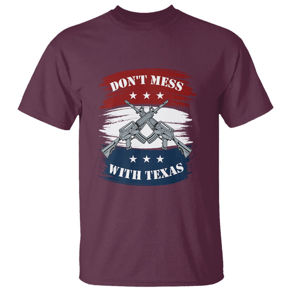 American Texan T Shirt Don't Mess with Texas Flag TS02 Maroon Printyourwear