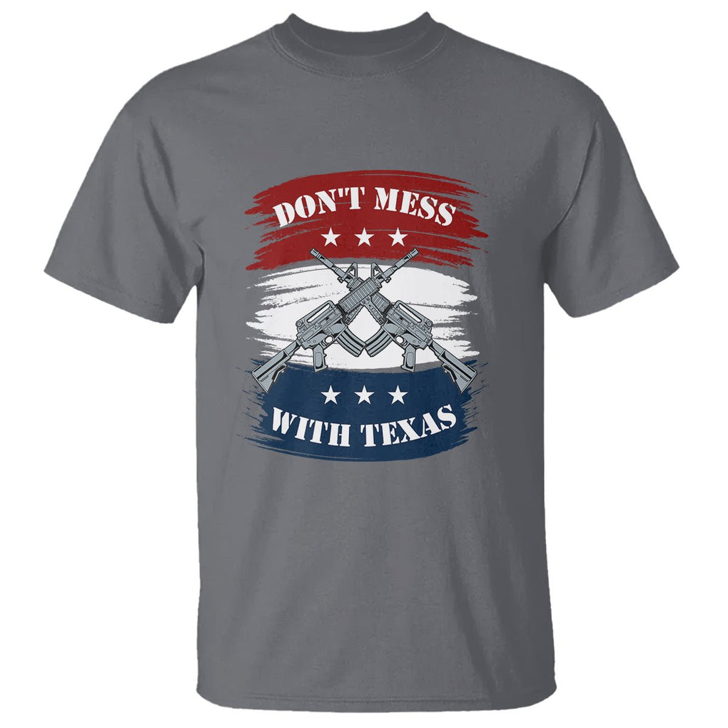 American Texan T Shirt Don't Mess with Texas Flag TS02 Charcoal Printyourwear