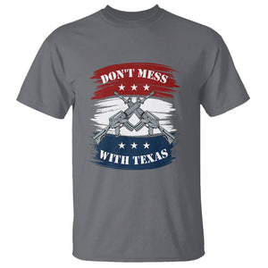 American Texan T Shirt Don't Mess with Texas Flag TS02 Charcoal Printyourwear