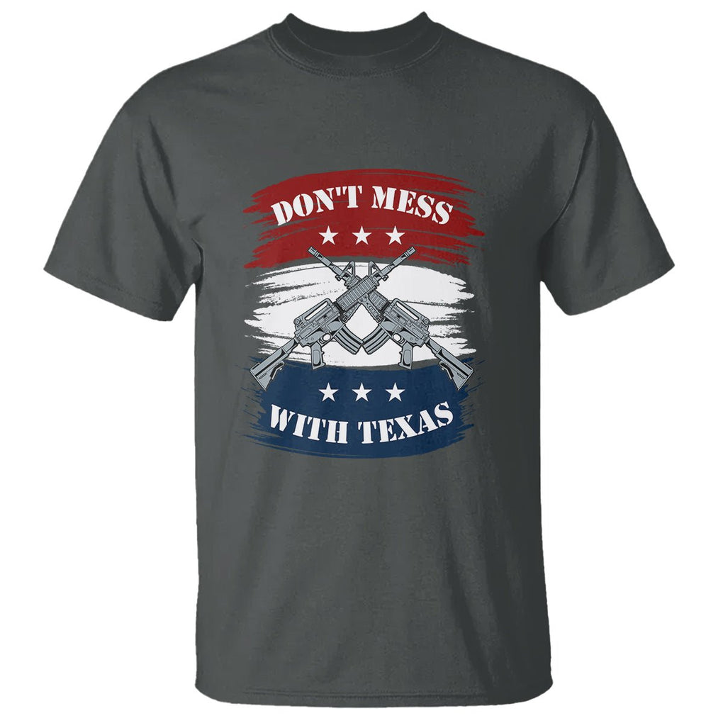 American Texan T Shirt Don't Mess with Texas Flag TS02 Dark Heather Printyourwear