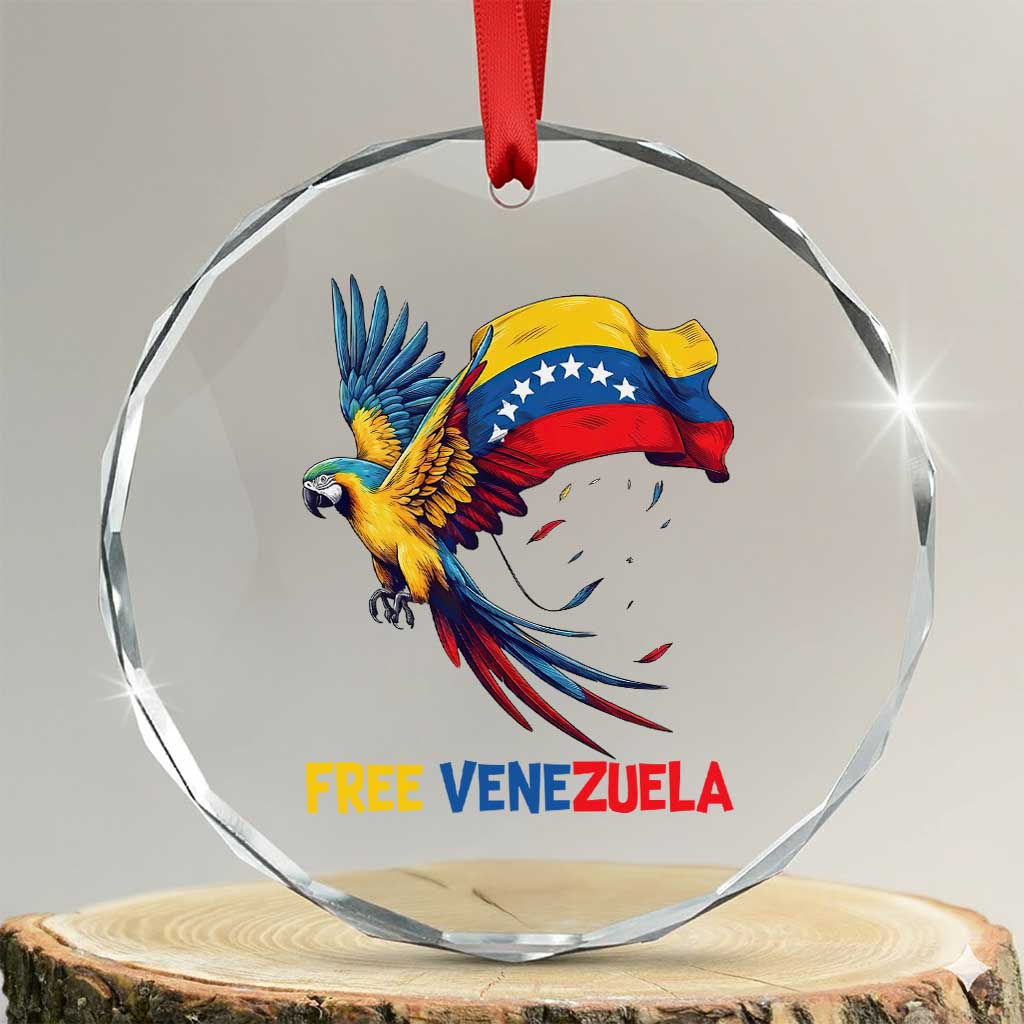American Venezuela Support Freedom Crystal Glass Ornament Venezuelan Free TS12 Transparent Glass 3'' Circle Print Your Wear