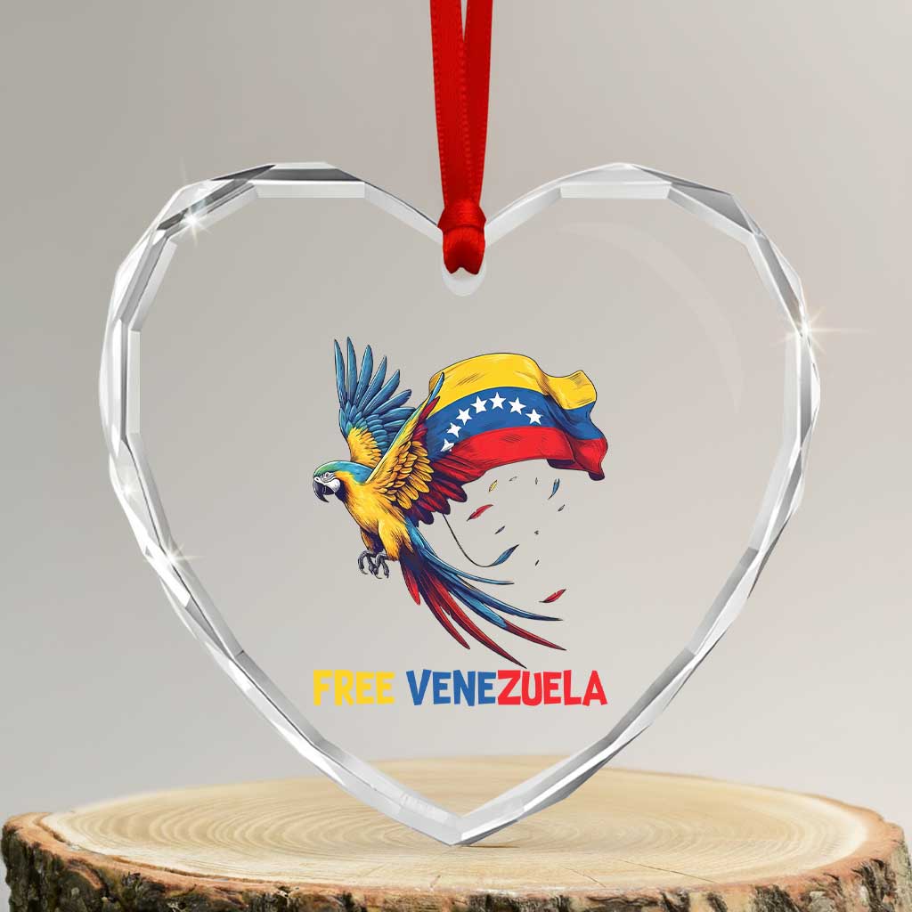 American Venezuela Support Freedom Heart Crystal Glass Ornament Venezuelan Free TS12 Transparent Glass 3'' Heart Print Your Wear