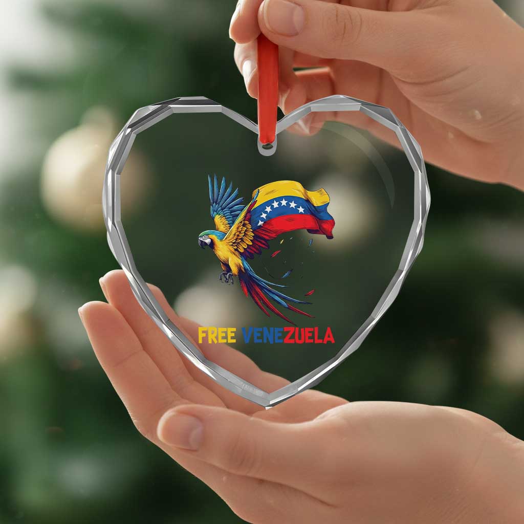 American Venezuela Support Freedom Heart Crystal Glass Ornament Venezuelan Free TS12 Print Your Wear
