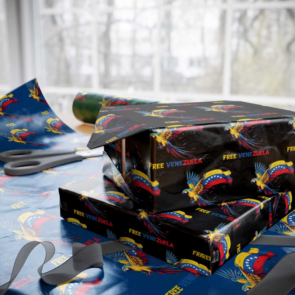 American Venezuela Support Freedom Wrapping Paper Roll Venezuelan Free TS12 Black Print Your Wear