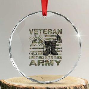 American Veteran Crystal Glass Ornament Of The US Army Camouflage Flag TS02 Transparent Glass 3'' Circle Print Your Wear