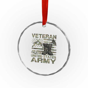 American Veteran Crystal Glass Ornament Of The US Army Camouflage Flag - Print Your Wear