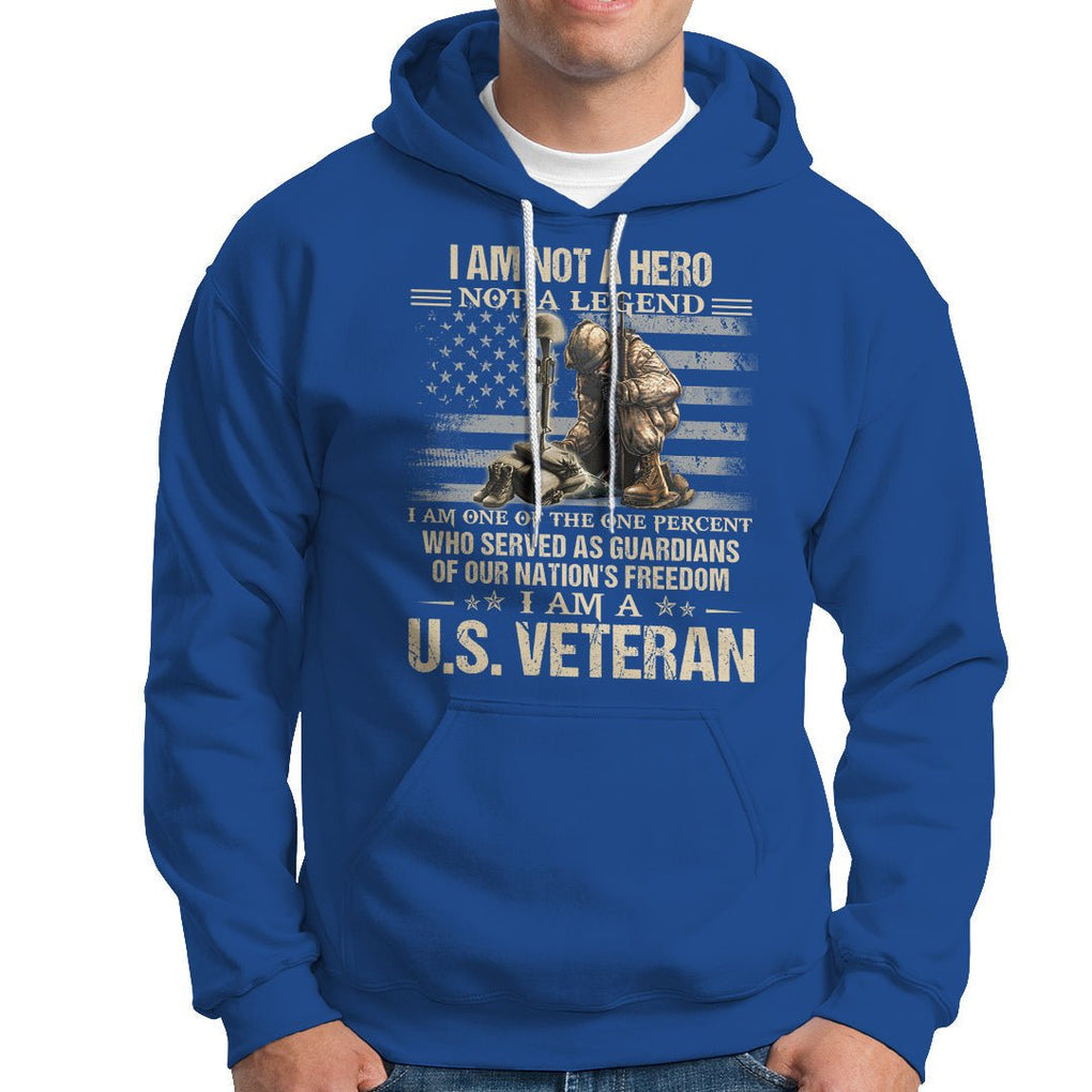 American Veteran Hoodie I Am Not A Hero Not A Legend US Flag Soldier Combat Boots And Dog Tags TS02 Printyourwear