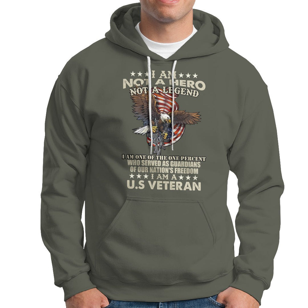 American Veteran Hoodie I Am Not A Hero Or Legend Bald Eagle TS02 Printyourwear