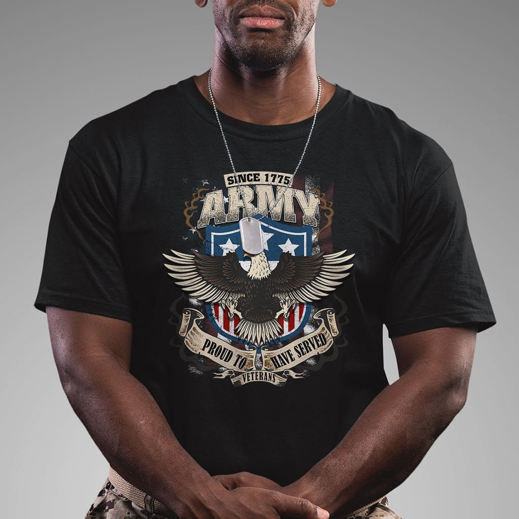 American Veteran T Shirt Since 1775 Army Proud To Have Served Veterans TS02 Dark Heather Printyourwear