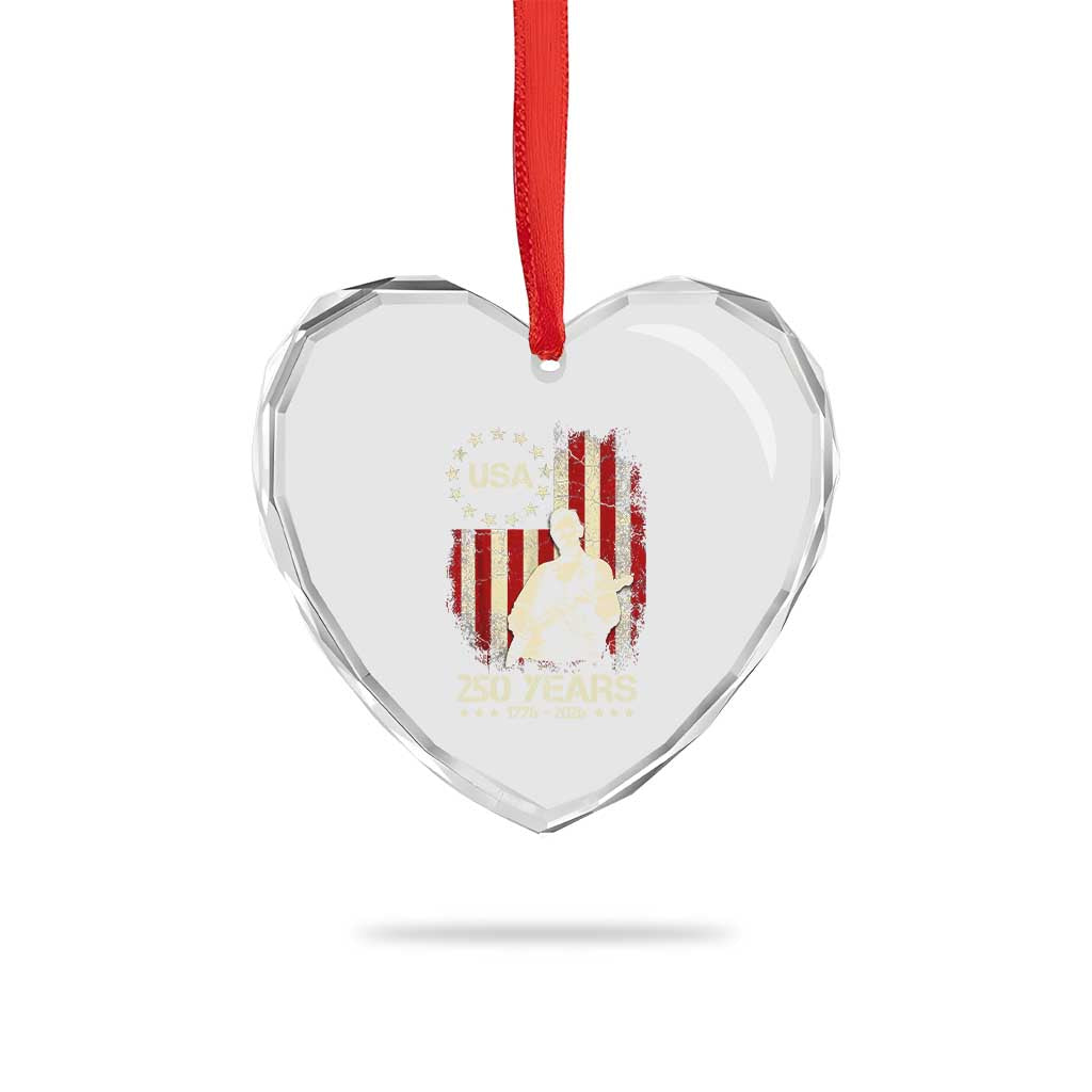 America's 250th Abraham Lincoln Playing Guitar Heart Crystal Glass Ornament TS14 Print Your Wear