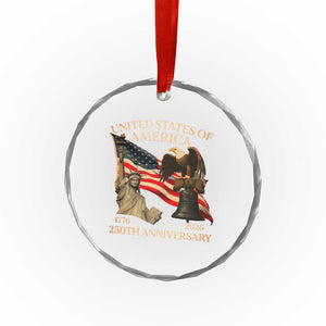 America's 250th Anniversary Crystal Glass Ornament United States Of America 250th Independence Day Freedom TS11 Print Your Wear