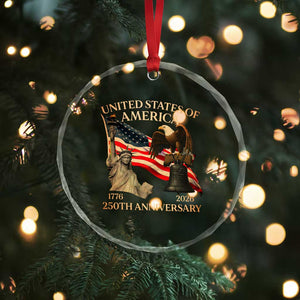 America's 250th Anniversary Crystal Glass Ornament United States Of America 250th Independence Day Freedom TS11 Print Your Wear