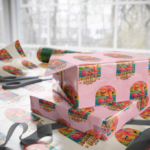 Americas Gulf Est 2025 Wrapping Paper Roll Funny Trump Flamingo Float Patriotic Beach TS02 Light Pink Print Your Wear