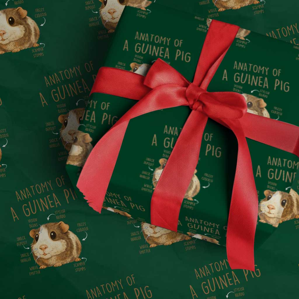 Anatomy Of A Guinea Pig Wrapping Paper Roll Funny Cavy Lover Animal Anatomy Gift TS12 Green Print Your Wear