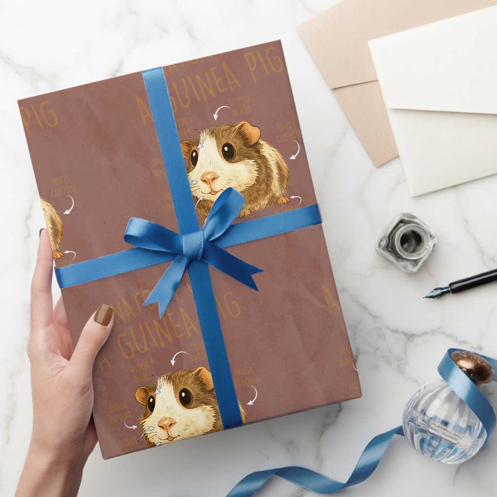 Anatomy Of A Guinea Pig Wrapping Paper Roll Funny Cavy Lover Animal Anatomy Gift TS12 Mocha Print Your Wear
