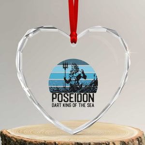 Ancient Greek Mythology Poseidon Dartist Heart Crystal Glass Ornament Dart King Of The Sea Trident TS12 Transparent Glass 3'' Heart Print Your Wear