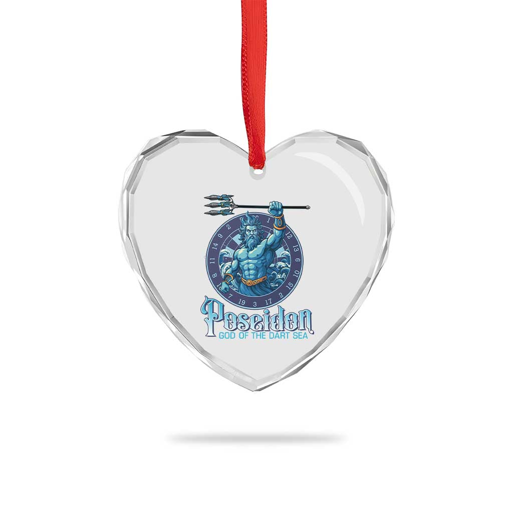 Ancient Greek Mythology Poseidon Dartist Heart Crystal Glass Ornament God Of The Dart Sea Trident TS12 Print Your Wear