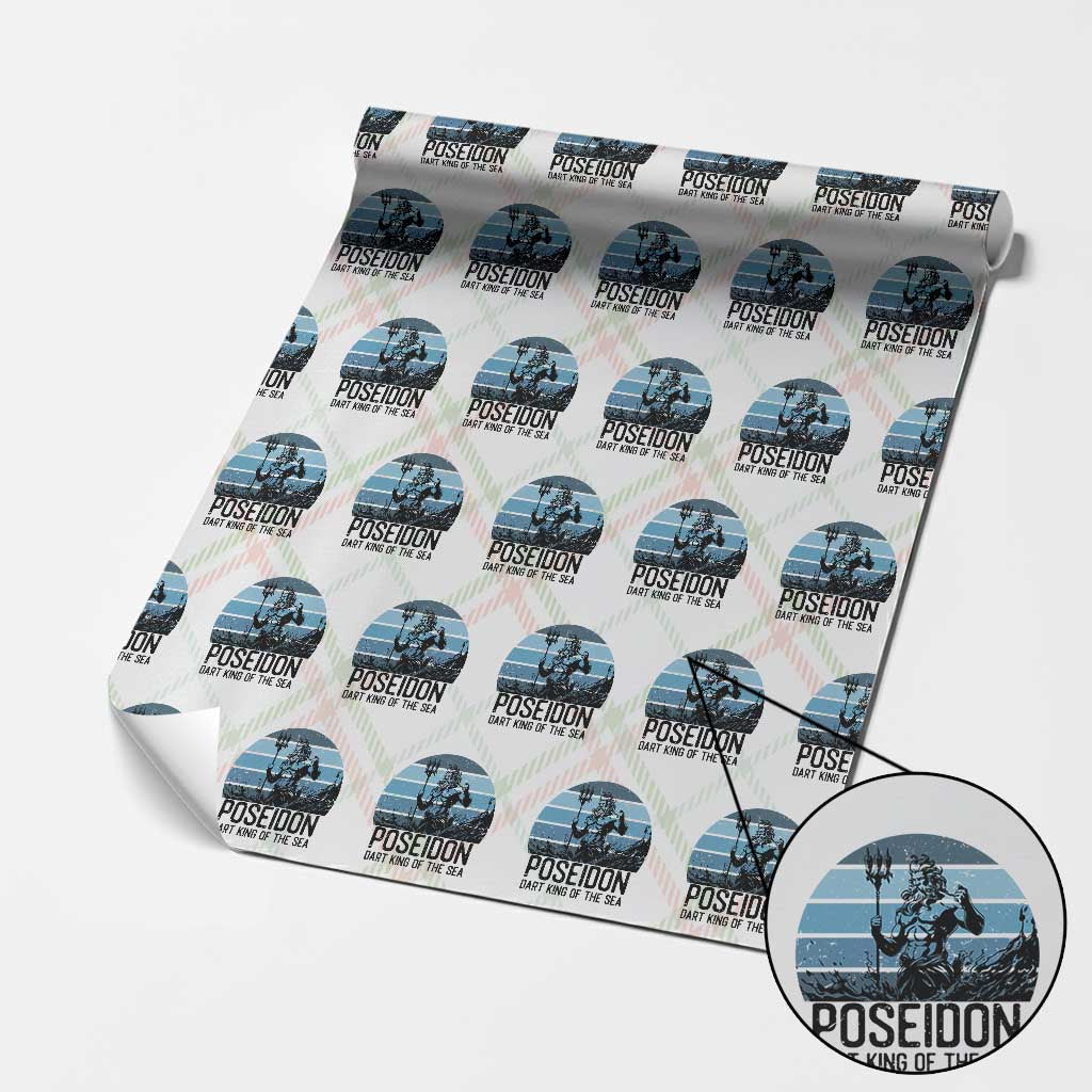 Ancient Greek Mythology Poseidon Dartist Wrapping Paper Roll Dart King Of The Sea Trident TS12 Christmas Plaid Print Your Wear
