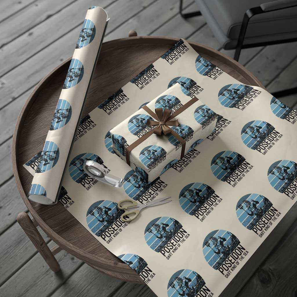 Ancient Greek Mythology Poseidon Dartist Wrapping Paper Roll Dart King Of The Sea Trident TS12 Beige Print Your Wear