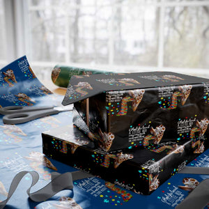 And She Loved A Little Boy Very Much Even More Than She Loved Herself Wrapping Paper Roll Autism Awareness Giraffes TS11 Black Print Your Wear