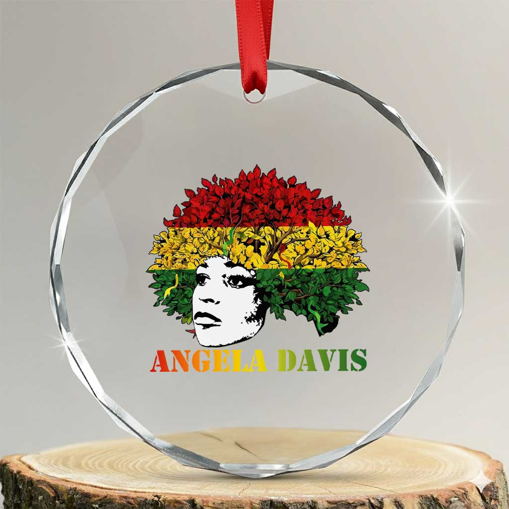 Angela Davis Crystal Glass Ornament Black History Month TS14 Transparent Glass 3'' Circle Print Your Wear