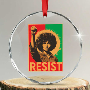 Angela Davis Crystal Glass Ornament Political Protest Resist Civil Rights Freedom TS14 Transparent Glass 3'' Circle Print Your Wear