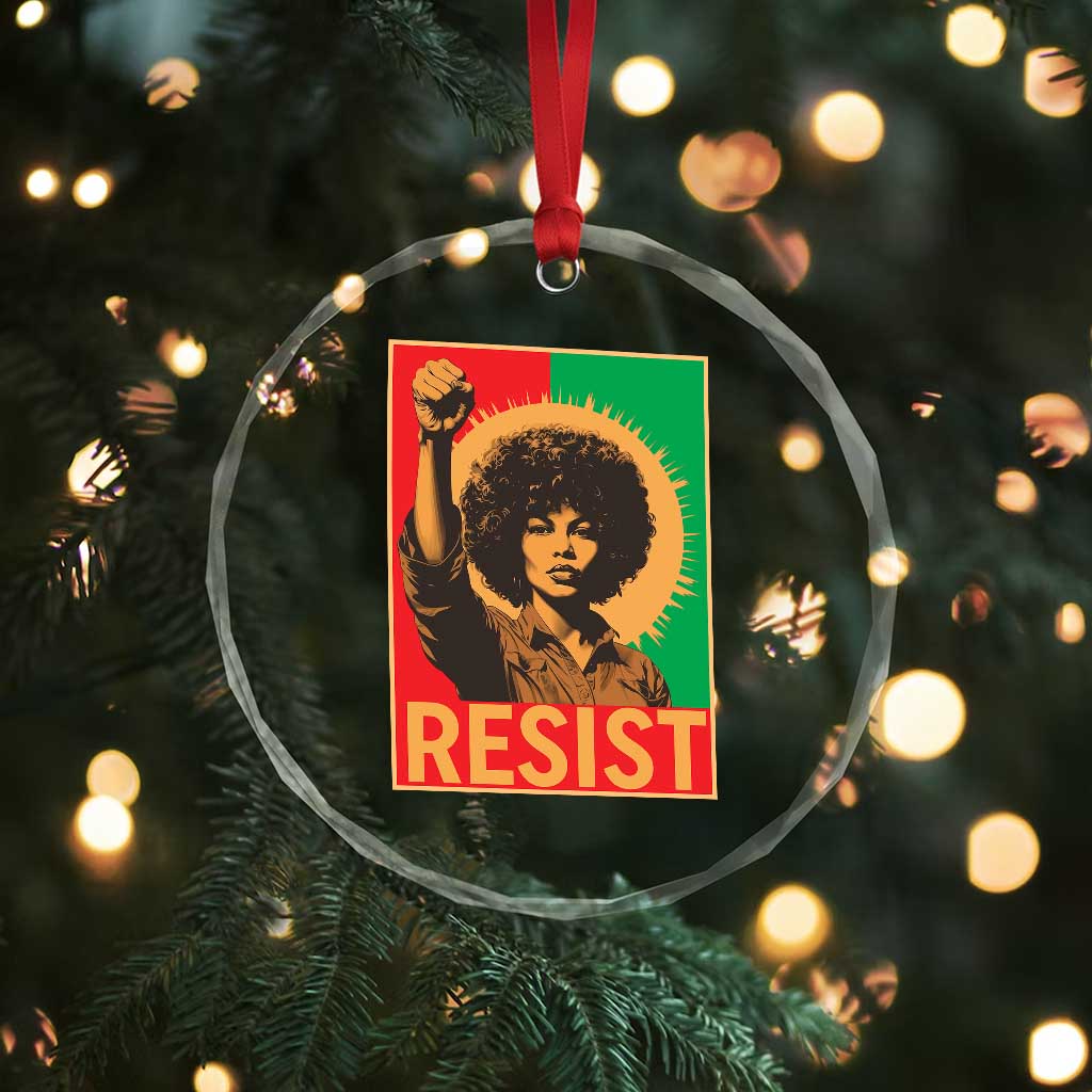Angela Davis Crystal Glass Ornament Political Protest Resist Civil Rights Freedom TS14 Print Your Wear
