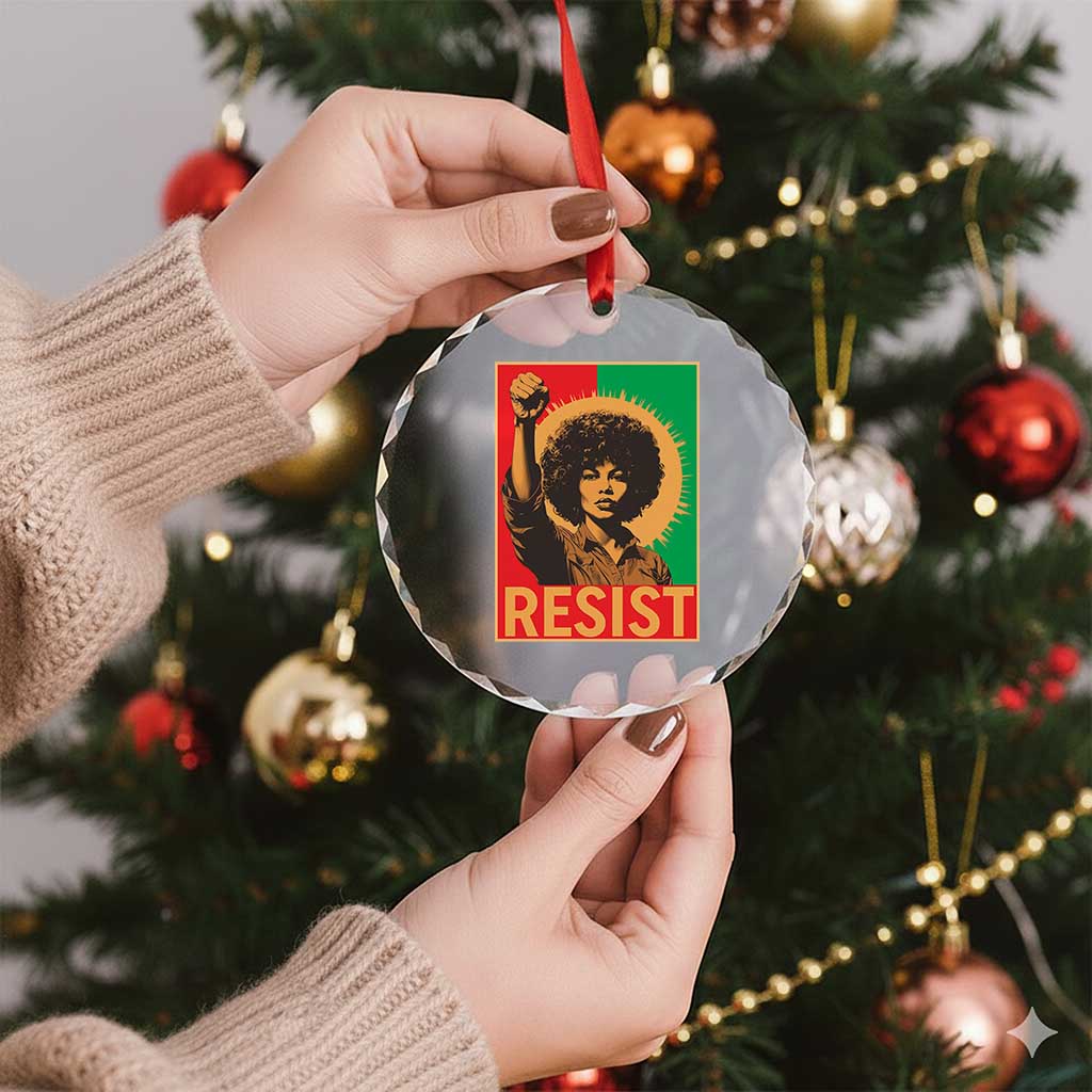 Angela Davis Crystal Glass Ornament Political Protest Resist Civil Rights Freedom TS14 Print Your Wear