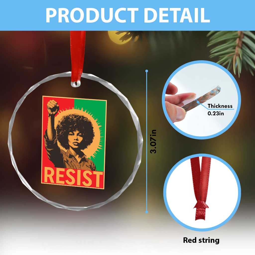 Angela Davis Crystal Glass Ornament Political Protest Resist Civil Rights Freedom TS14 Print Your Wear