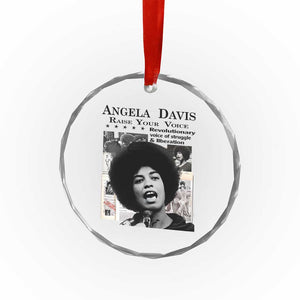 Angela Davis Crystal Glass Ornament Raise Your Voice Revolutionary Power Liberation TS02 Print Your Wear