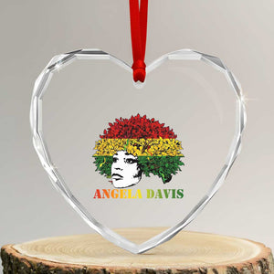 Angela Davis Heart Crystal Glass Ornament Black History Month TS14 Transparent Glass 3'' Heart Print Your Wear
