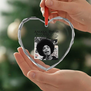 Angela Davis Heart Crystal Glass Ornament Raise Your Voice Revolutionary Power Liberation TS02 Print Your Wear