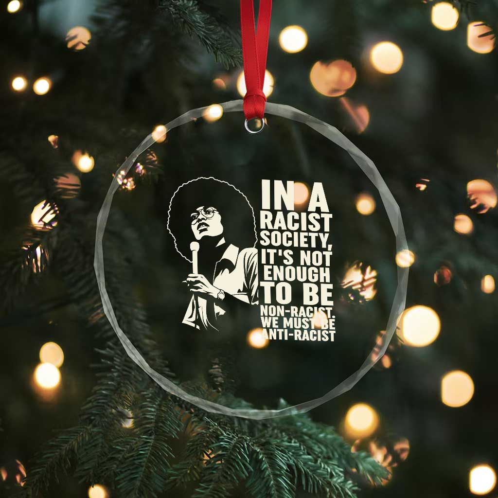 Angela Davis Inspirational Quote Crystal Glass Ornament TS14 Print Your Wear
