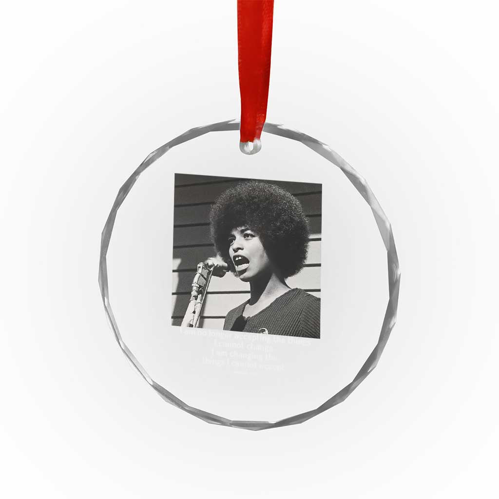 Angela Davis Inspirational Quote Crystal Glass Ornament Black History African Pride Power TS14 Print Your Wear