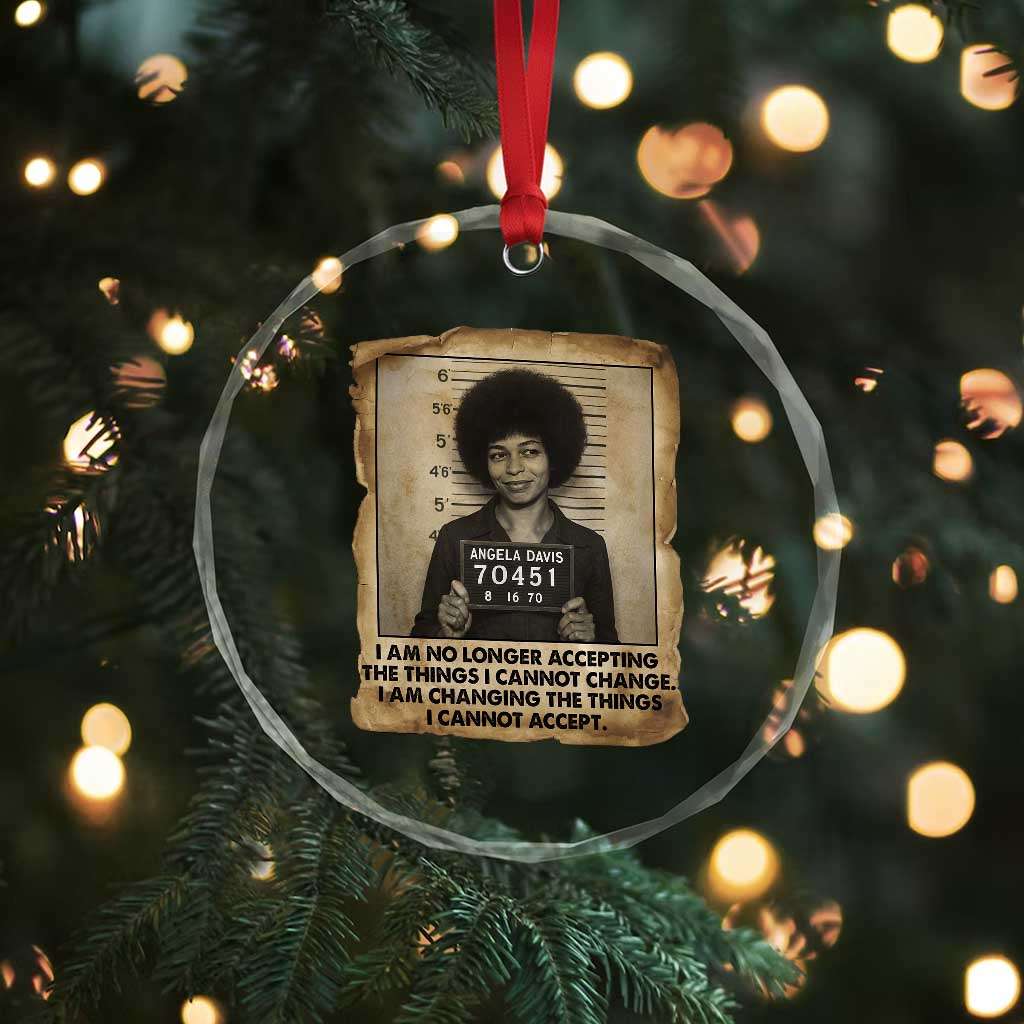 Angela Davis Inspirational Quote Crystal Glass Ornament Black History Melanin TS14 Print Your Wear