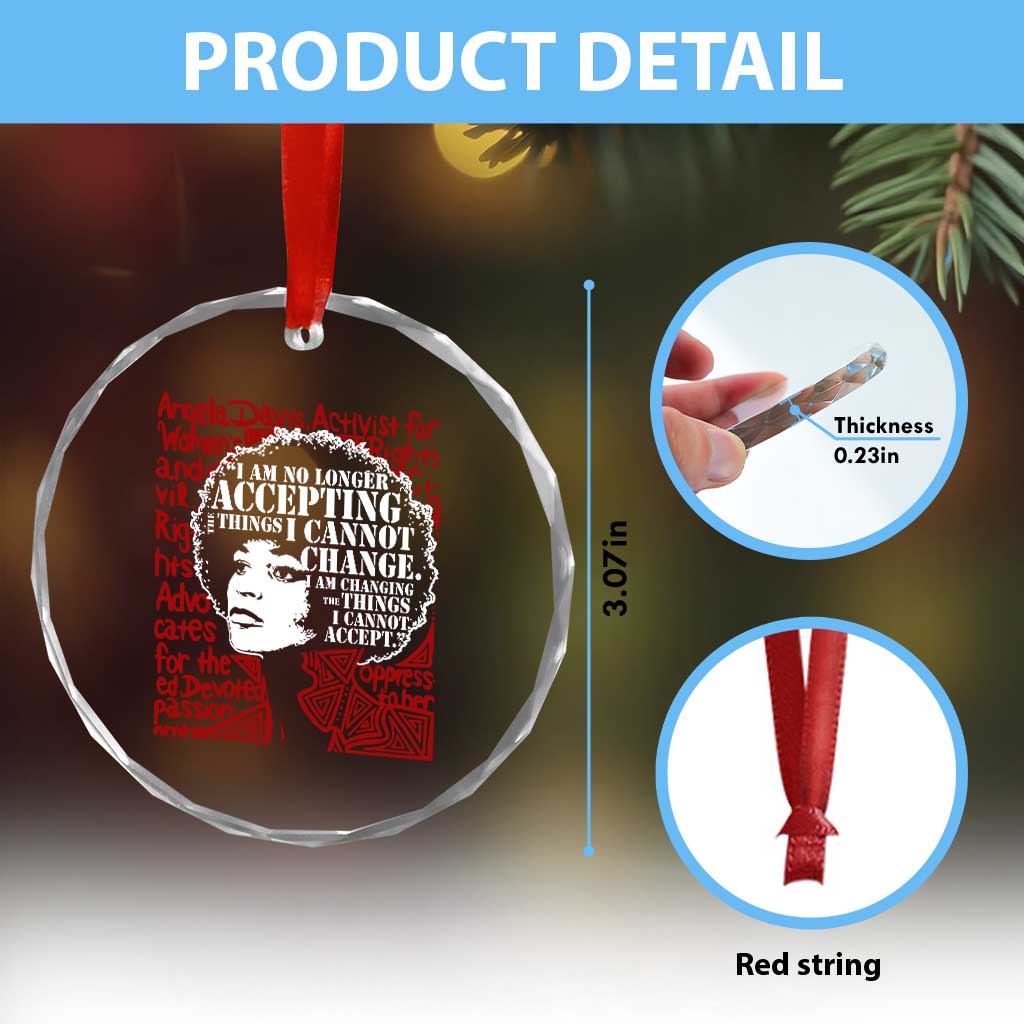 Angela Davis Inspirational Quote Crystal Glass Ornament Black History Month TS14 Print Your Wear