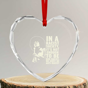 Angela Davis Inspirational Quote Heart Crystal Glass Ornament TS14 Transparent Glass 3'' Heart Print Your Wear