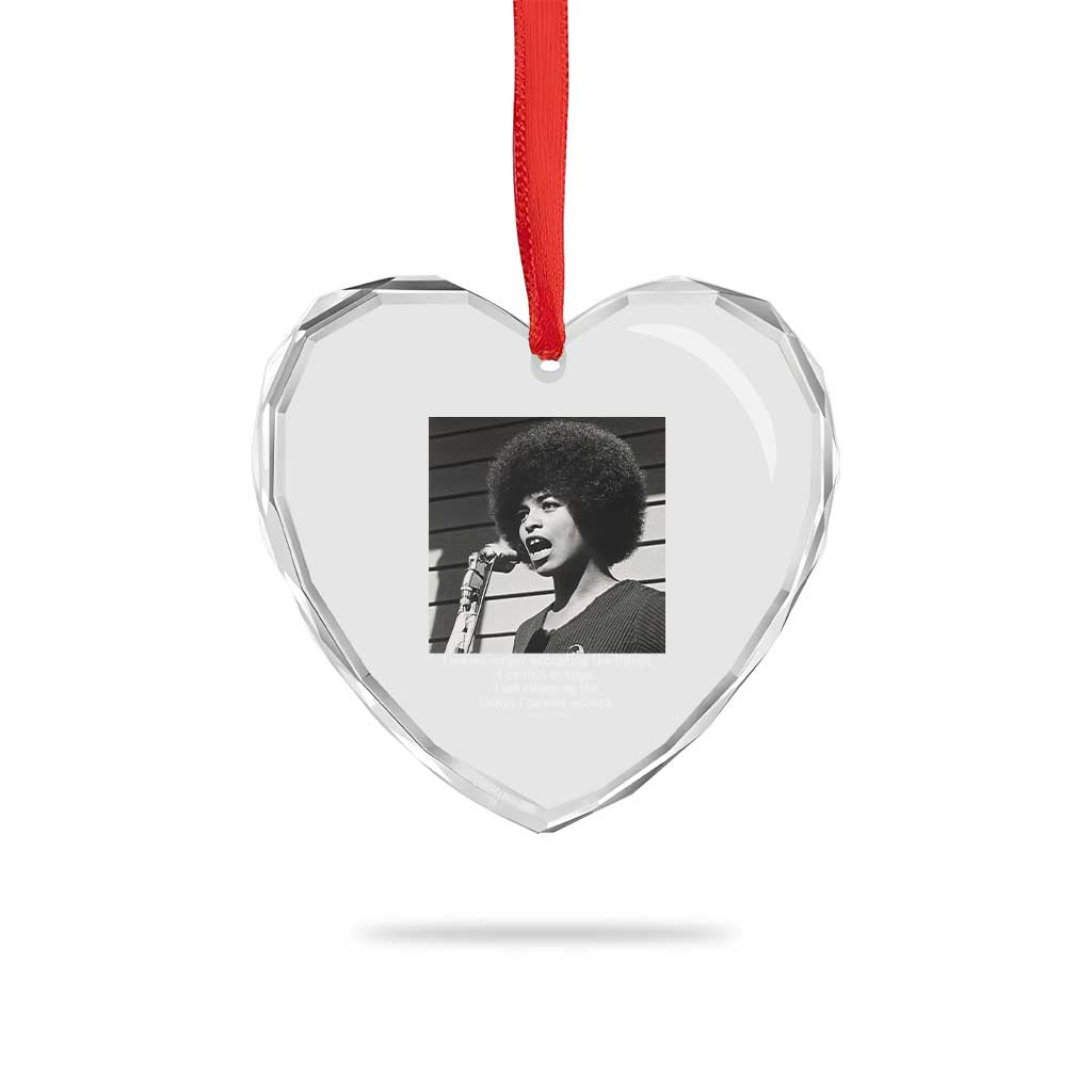 Angela Davis Inspirational Quote Heart Crystal Glass Ornament Black History African Pride Power TS14 Print Your Wear