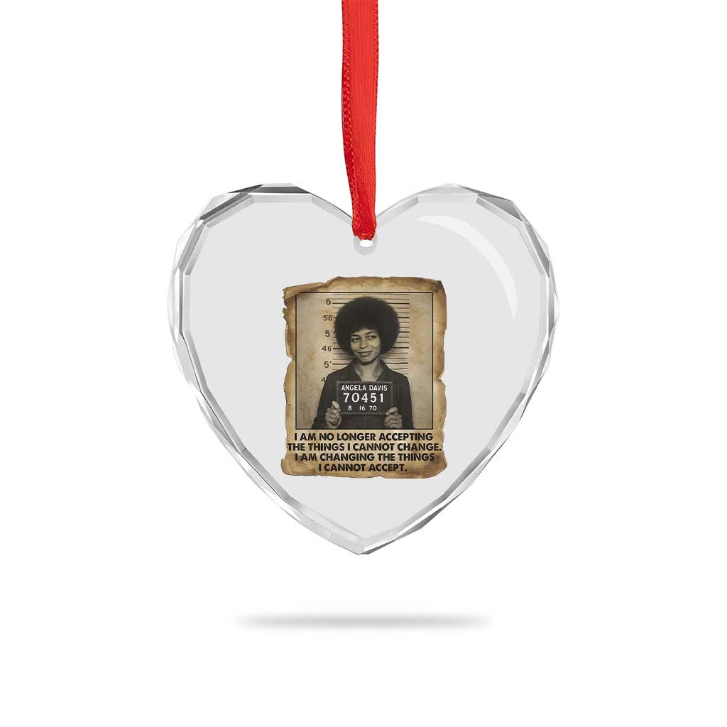 Angela Davis Inspirational Quote Heart Crystal Glass Ornament Black History Melanin TS14 Print Your Wear