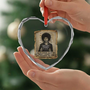 Angela Davis Inspirational Quote Heart Crystal Glass Ornament Black History Melanin TS14 Print Your Wear